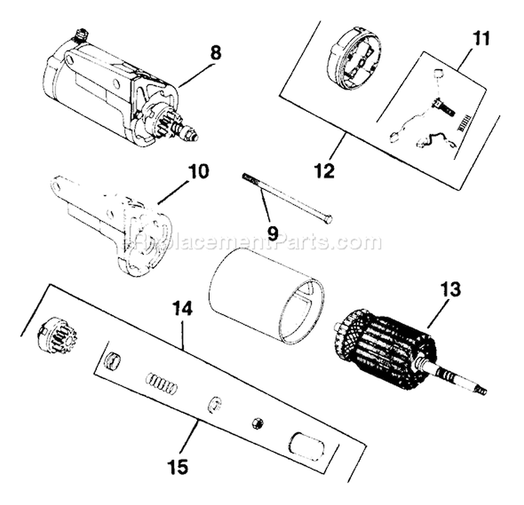 Page K Diagram and Parts List for K341-71108  Kohler Engine