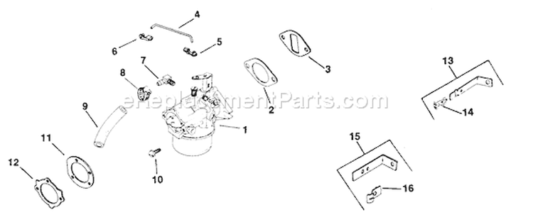 Page E Diagram and Parts List for K341-71332  Kohler Engine