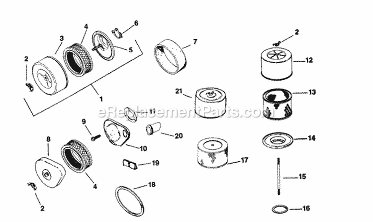 Page B Diagram and Parts List for K341-13000C  Kohler Engine