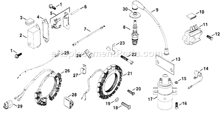 Page N Diagram and Parts List for K361-23100  Kohler Engine