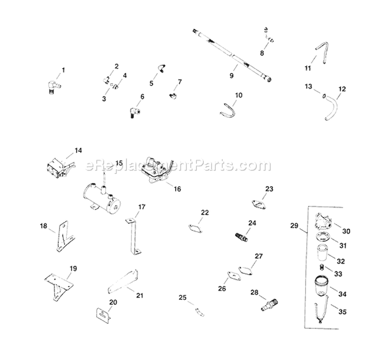 Page P Diagram and Parts List for K482-35144  Kohler Engine