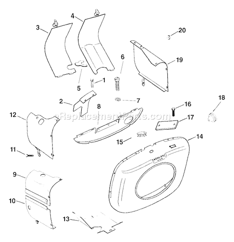 Page B Diagram and Parts List for K582-36242  Kohler Engine