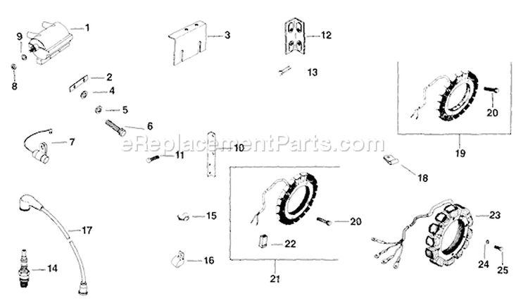 Page T Diagram and Parts List for K582-36242  Kohler Engine
