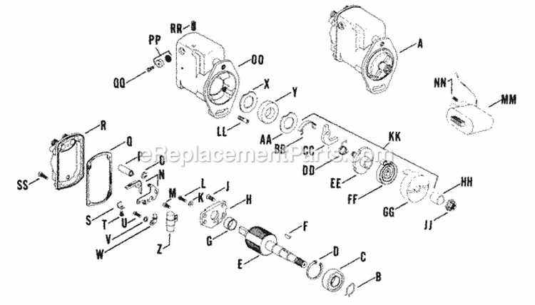 Page U Diagram and Parts List for K662-33485  Kohler Engine