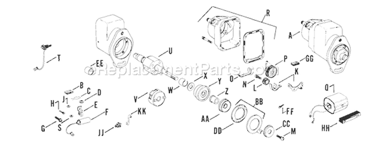 Page X Diagram and Parts List for K662-45350C  Kohler Engine
