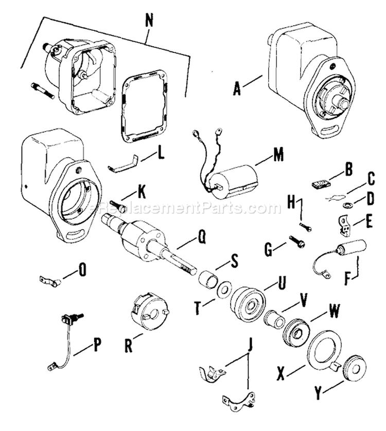 Page Y Diagram and Parts List for K660-33110  Kohler Engine