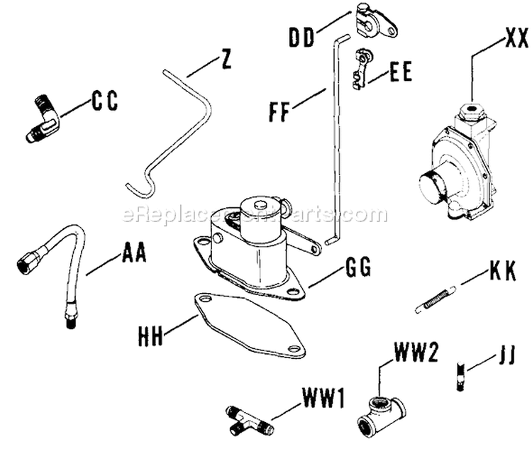 Page H Diagram and Parts List for K660-33110  Kohler Engine