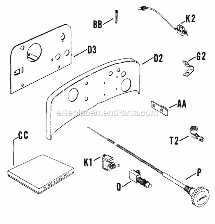 Page Y Diagram and Parts List for K662-33253  Kohler Engine