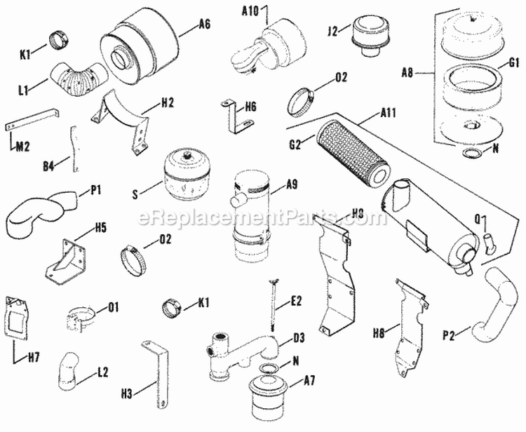 Page A Diagram and Parts List for K662-33398  Kohler Engine