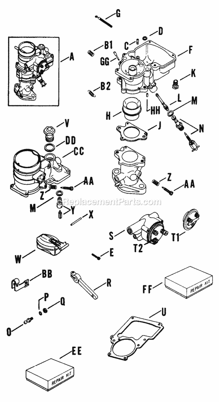 Page K Diagram and Parts List for K662-3971  Kohler Engine