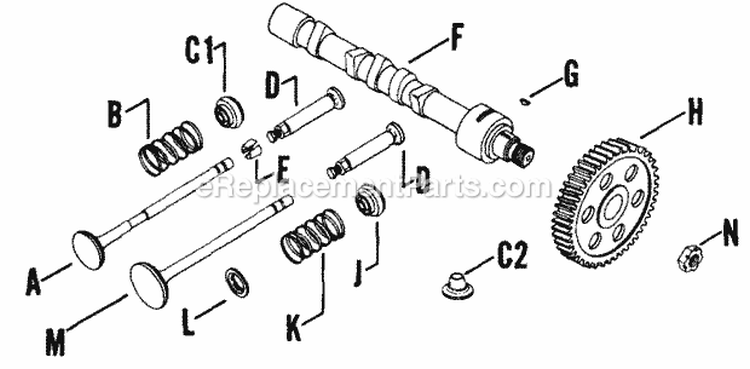 Page D Diagram and Parts List for K662-3971  Kohler Engine