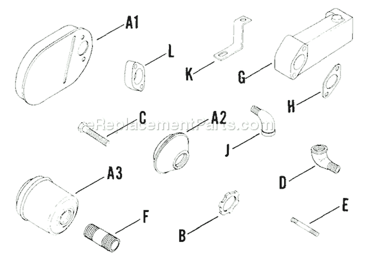 Page K Diagram and Parts List for K91-31884  Kohler Engine