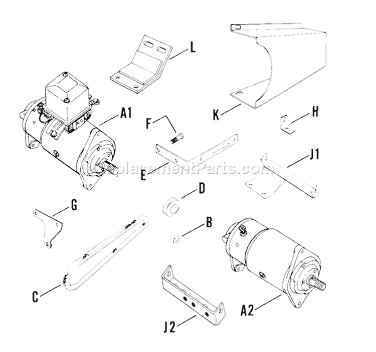 Page L Diagram and Parts List for K91-27199  Kohler Engine