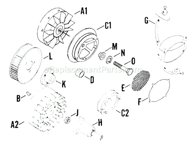 Page M Diagram and Parts List for K91-31978  Kohler Engine