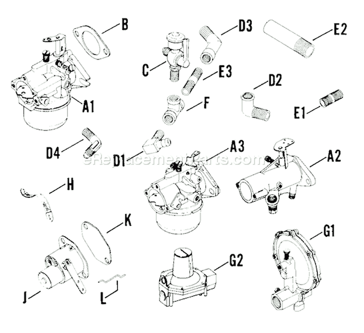 Page E Diagram and Parts List for K91-31994  Kohler Engine