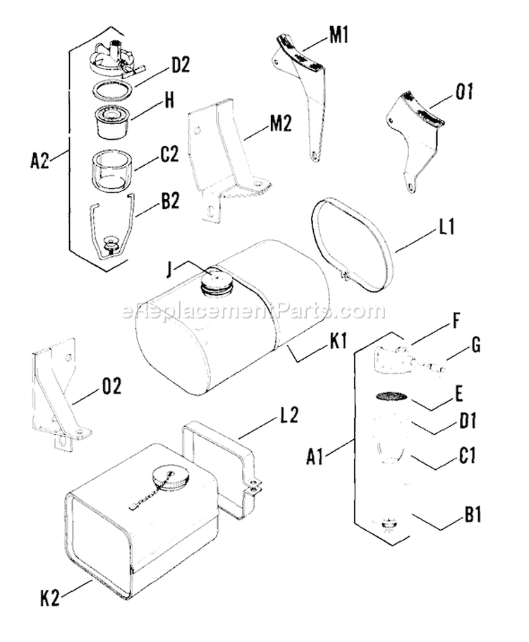 Page P Diagram and Parts List for K91-27199  Kohler Engine