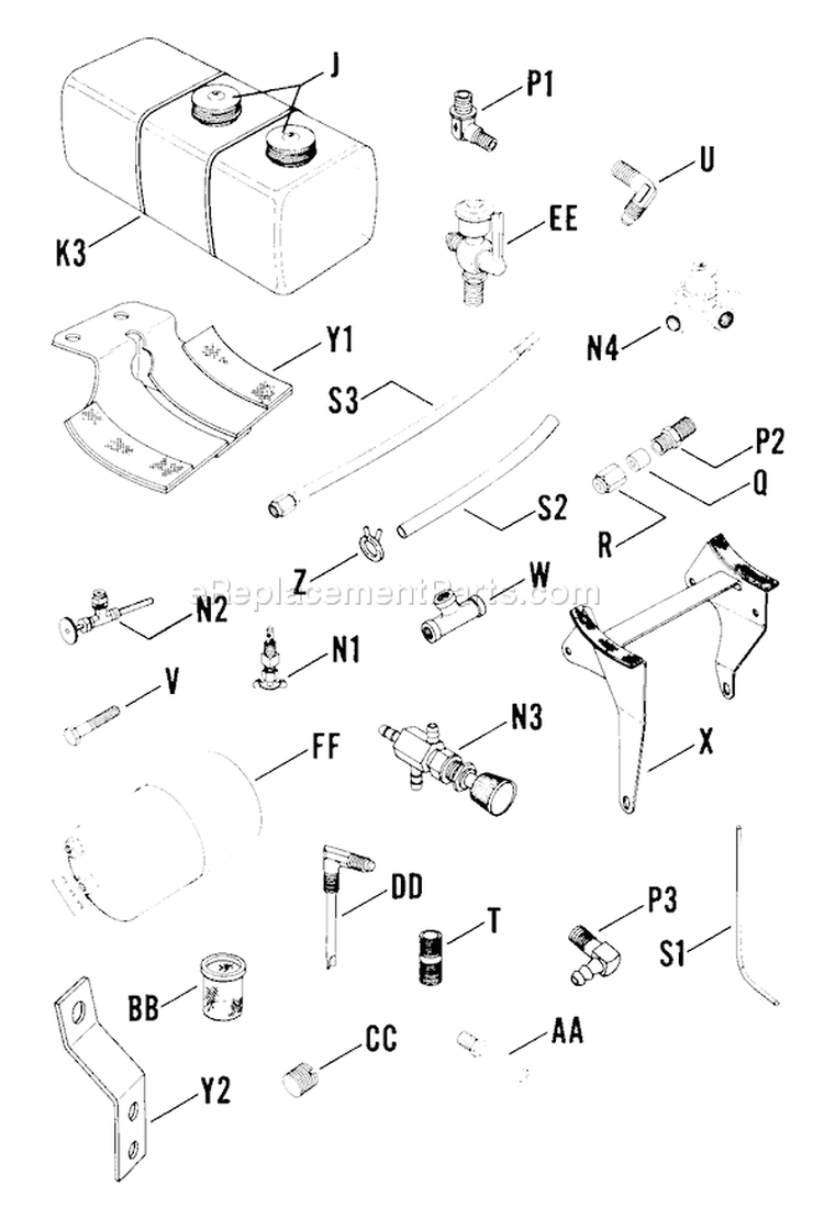 Page Q Diagram and Parts List for K91-27199  Kohler Engine