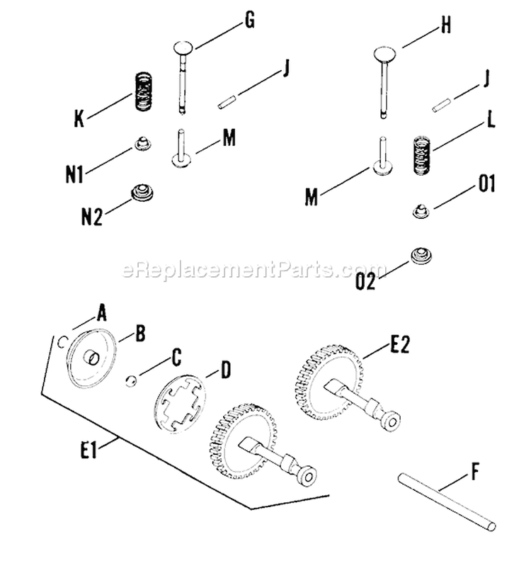 Page E Diagram and Parts List for K91-27199  Kohler Engine