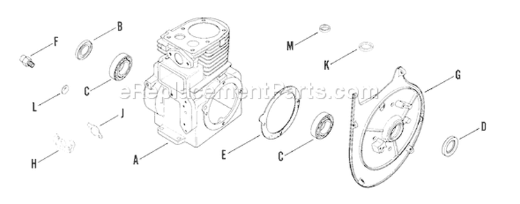 Page H Diagram and Parts List for K91-27199  Kohler Engine