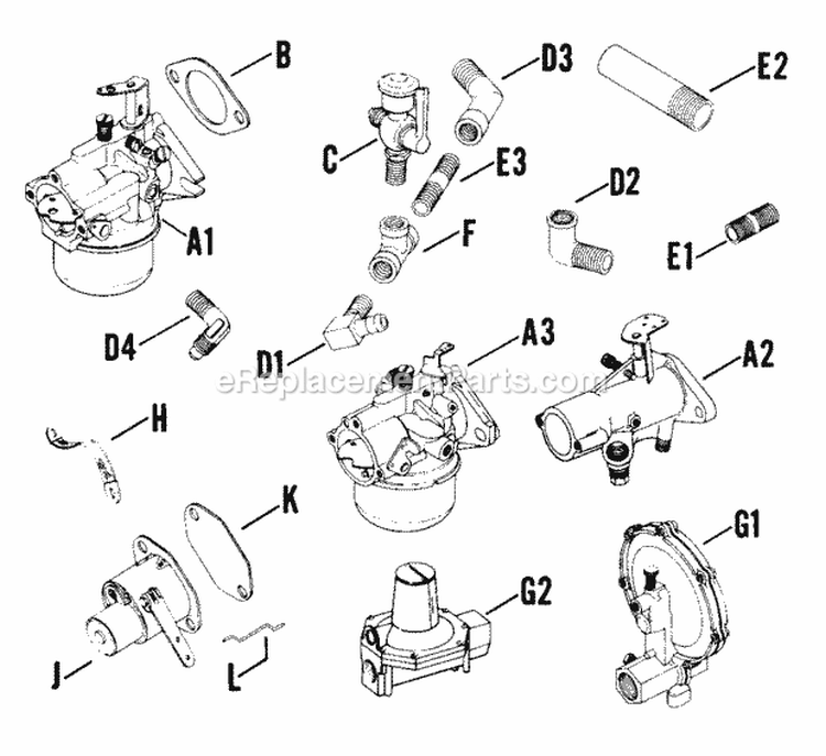 Page H Diagram and Parts List for K91-4011D  Kohler Generator