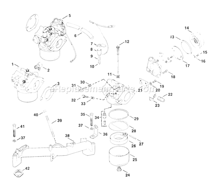 Page E Diagram and Parts List for KT17-24111  Kohler Engine