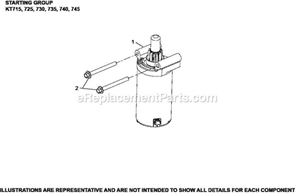 Starting_Group_7-32-11_Kt Diagram and Parts List for KT740-3030  Kohler Engine