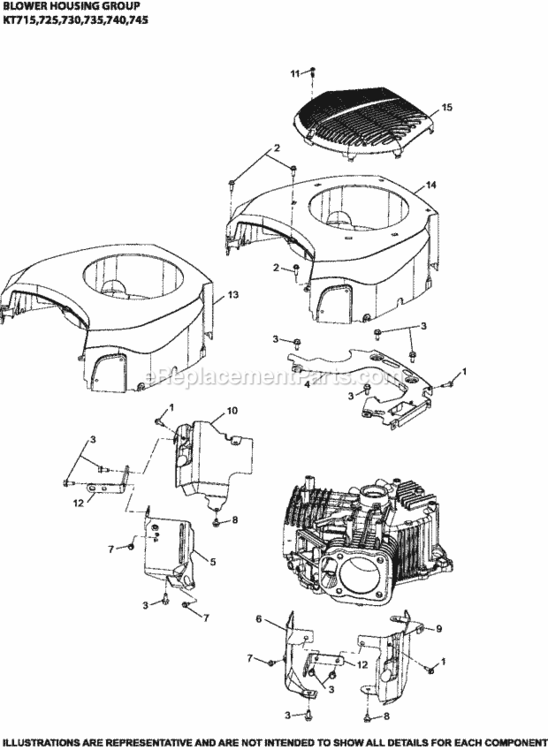 Blower_Housing_Group_6-32-21_Kt Diagram and Parts List for KT740-3030  Kohler Engine