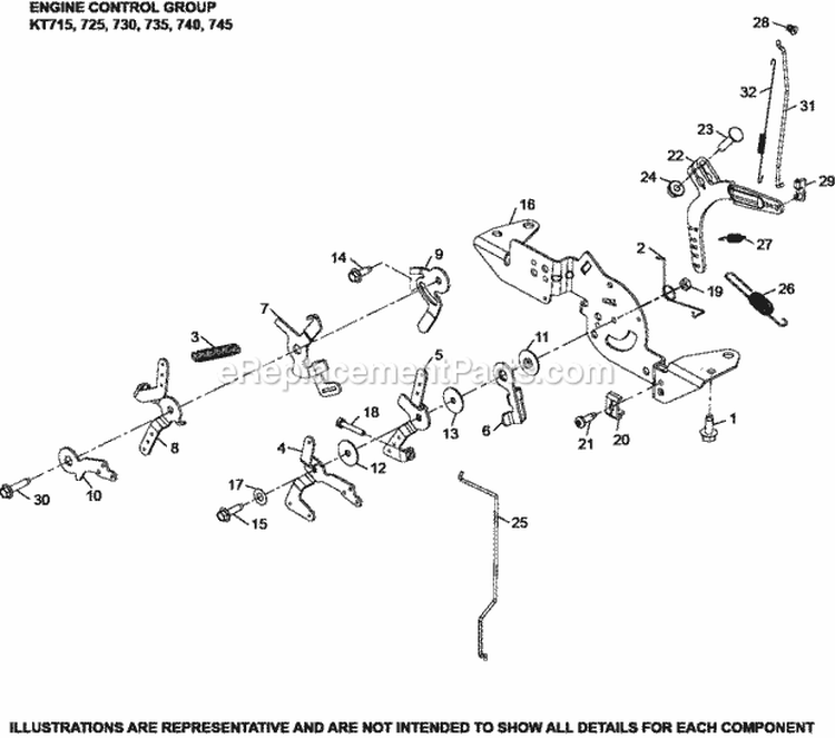 Page F Diagram and Parts List for KT740-3002  Kohler Engine
