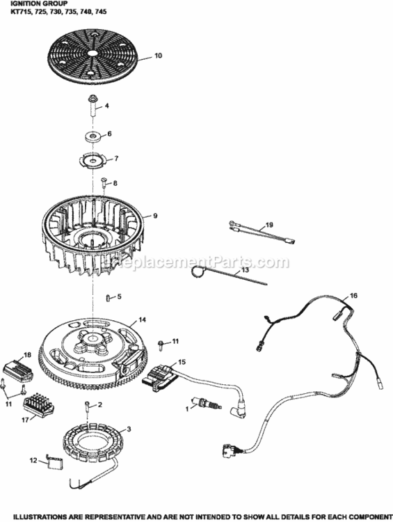 IgnitionCharging_Group_5-32-121_Kt Diagram and Parts List for KT745-3043  Kohler Engine