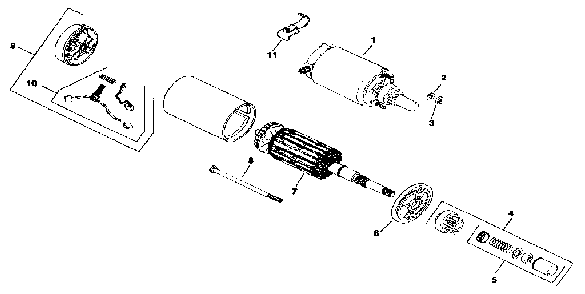 Electric starter Diagram and Parts List for M20QS-49634  Kohler Engine