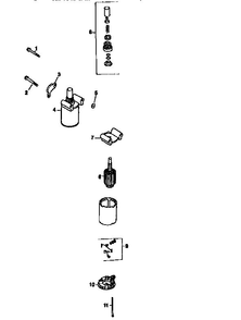 Starting System Diagram and Parts List for CV22S-67515  Kohler Engine