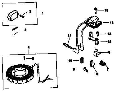 Ignition Diagram and Parts List for MV205-57527  Kohler Engine