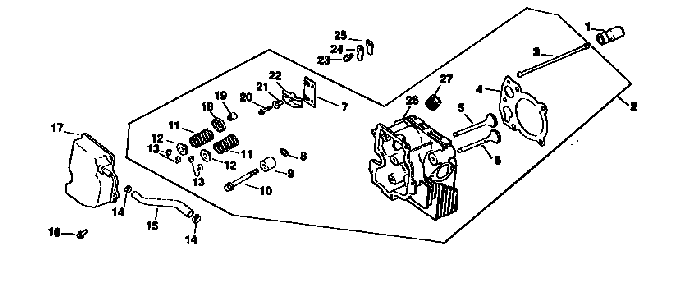 Cylinder head, valve, breather Diagram and Parts List for CV15S-41566  Kohler Engine