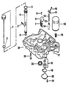 Oil Pan / Lubrication Diagram and Parts List for CV14S-1451  Kohler Engine