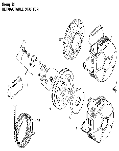 Rewind starter Diagram and Parts List for M8ST-301609  Kohler Engine