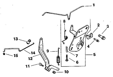 Engine Controls Diagram and Parts List for CV125S-1247  Kohler Engine