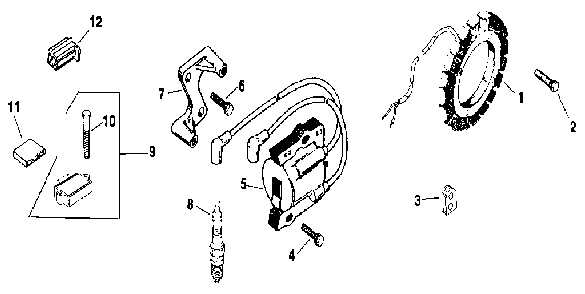 Ignition Diagram and Parts List for M20QS-49634  Kohler Engine