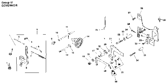 Governor parts Diagram and Parts List for M8ST-301609  Kohler Engine