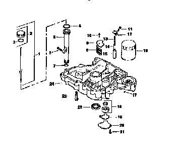 Oil pan /lubrication Diagram and Parts List for CV15S-41565  Kohler Engine