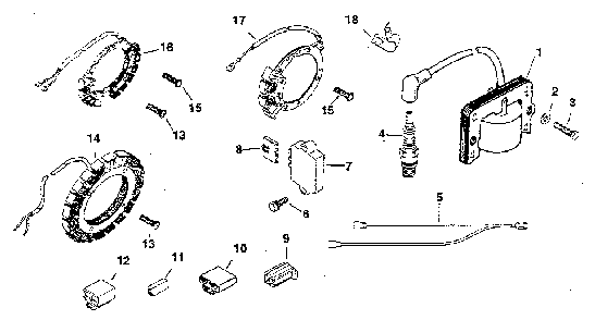 Group 18 ignition Diagram and Parts List for MV8-301500  Kohler Engine