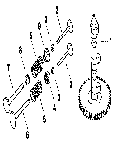 Camshaft and valves Diagram and Parts List for MV18S-58556  Kohler Engine