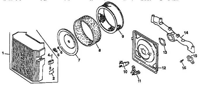 Air Intake Diagram and Parts List for CV22S-PS67515  Kohler Engine