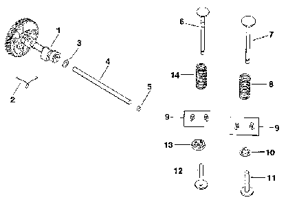 Camshaft & valves - group 4 Diagram and Parts List for M8ST-301548  Kohler Engine