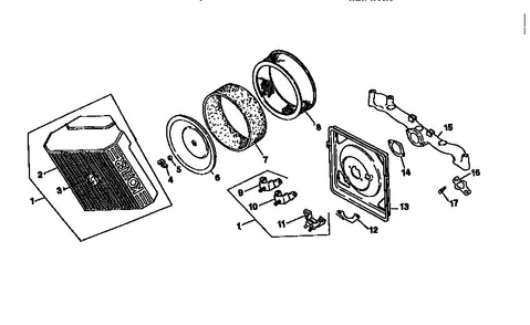 Air Intake Diagram and Parts List for CV22S-67515  Kohler Engine