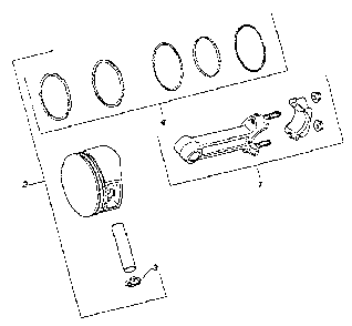 Piston and rod Diagram and Parts List for MV18S-24665  Kohler Engine