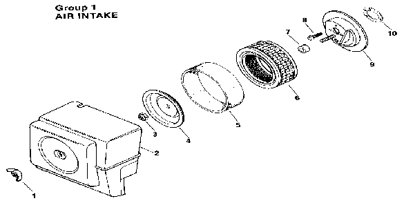 Air intake Diagram and Parts List for M8ST-301609  Kohler Engine