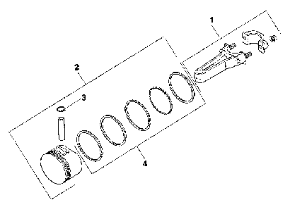 Piston & rod - group 22 Diagram and Parts List for MV20S-57514  Kohler Engine
