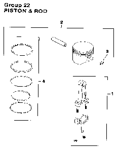 Piston & rod Diagram and Parts List for M8ST-301609  Kohler Engine