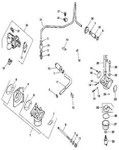 Fuel System Diagram and Parts List for CV14S-1445  Kohler Engine