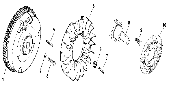 Flywheel Diagram and Parts List for M20QS-49622  Kohler Engine